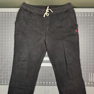 Polo Ralph Lauren Sweatpants Mens Large Short 34x26 Black Sweats Essential